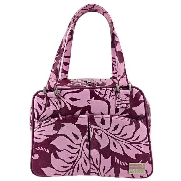 Vtg Y2K Hibiscus Leaf Print Pink Roxy Quicksilver Carry On Weekend Travel Bag - Picture 1 of 15